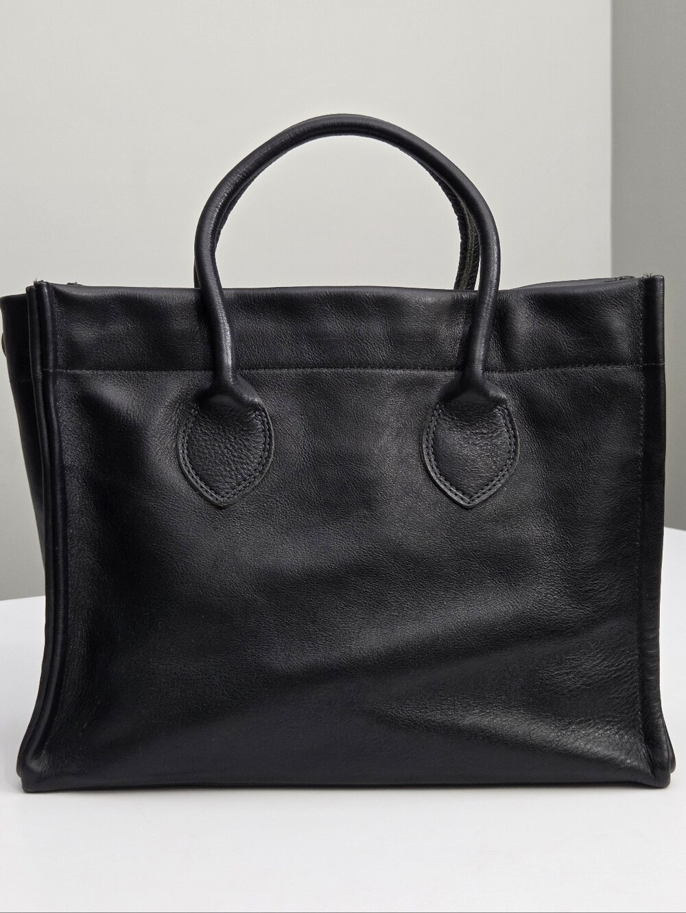 EXCELLENT PARKER THATCH PARKER LEATHER TOTE BAG - BLACK - Picture 7 of 8